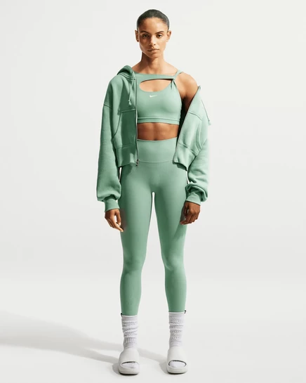 Женские леггинсы Nike Zenvy бесшовные, серо-белые
