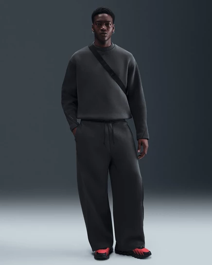Мужские спортивные брюки Nike Tech Fleece свободного кроя, антрацит/чёрные