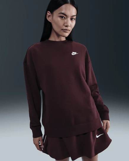 Женский свитшот Nike Sportswear Club Fleece, бордовый/белый