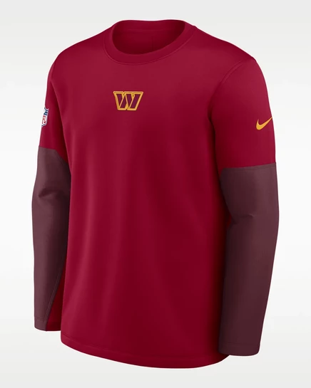 Мужская футболка Nike Washington Commanders Scripted To Win с длинным рукавом Therma-FIT, бордовая