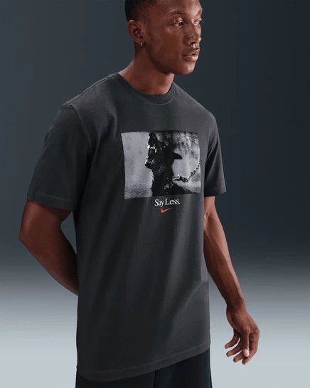Мужская футболка с принтом Nike NSW SS Crew Tee черная из хлопка