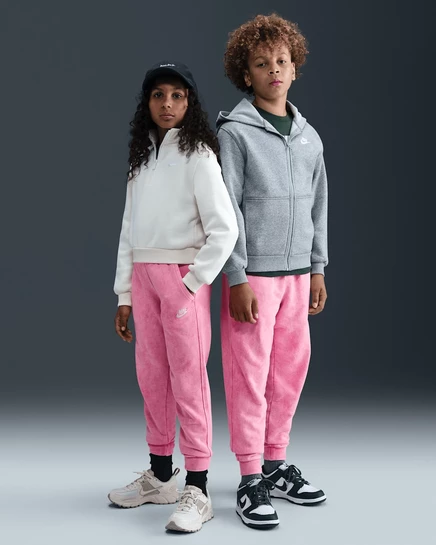 Детские джоггеры Nike Club Fleece, розовые/белые