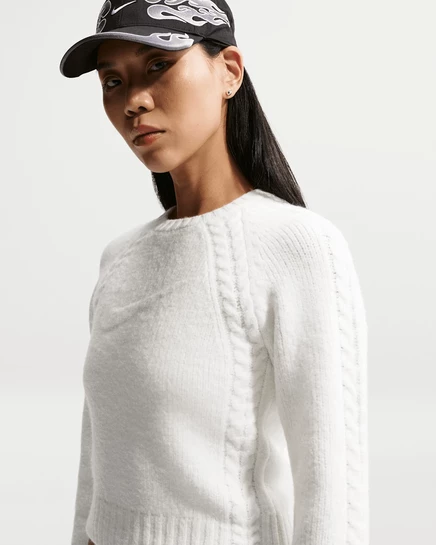 Женский джемпер Nike Chill Knit облегающий, молочно-черный