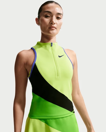 Женская майка NikeCourt Slam Dri-FIT, лимонная/черная/зеленая