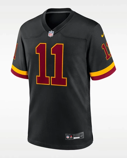 Мужской игровой джерси Nike Luke McCaffrey Washington Commanders, черный