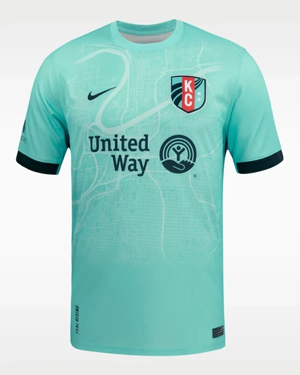 Мужская игровая футболка Nike Temwa Chaŵinga KC Current 2025 Away, гипербирюзовая