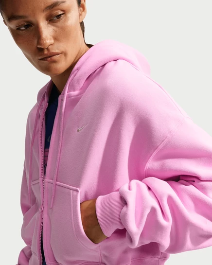 Женское худи Nike Studio Fleece, розовый/кремовый