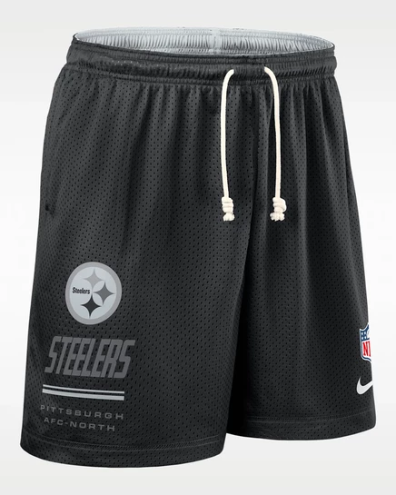 Мужские двусторонние шорты Nike Steelers, черные/платиновые