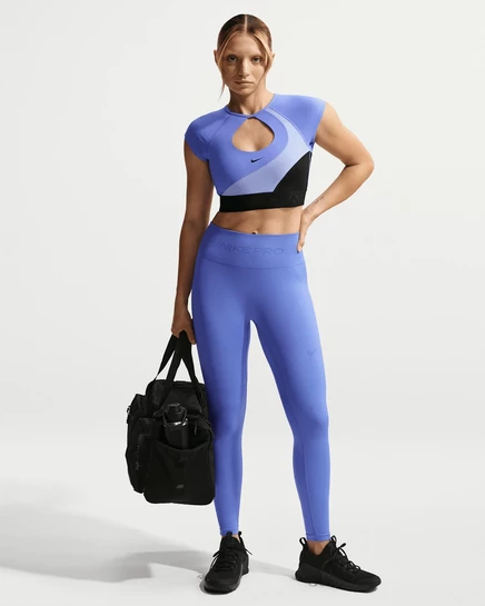 Женские леггинсы Nike Pro Seamless 7/8 высокая талия, сапфировые