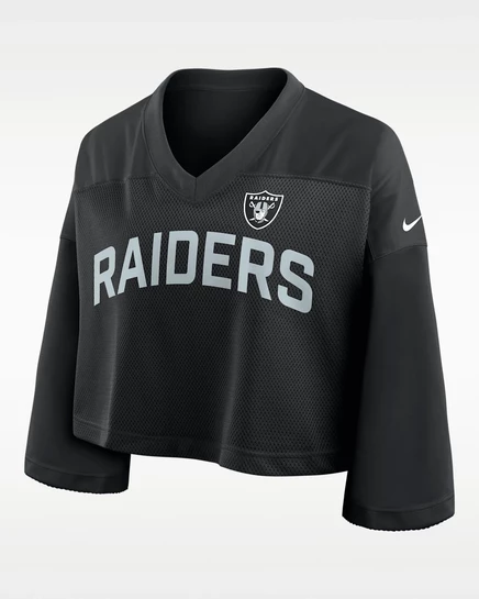 Женский укороченный топ Nike Las Vegas Raiders, черный