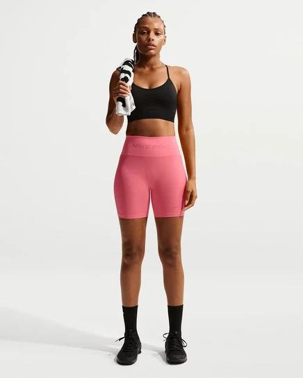 Женские велошорты Nike Pro Seamless 5″, коралловые