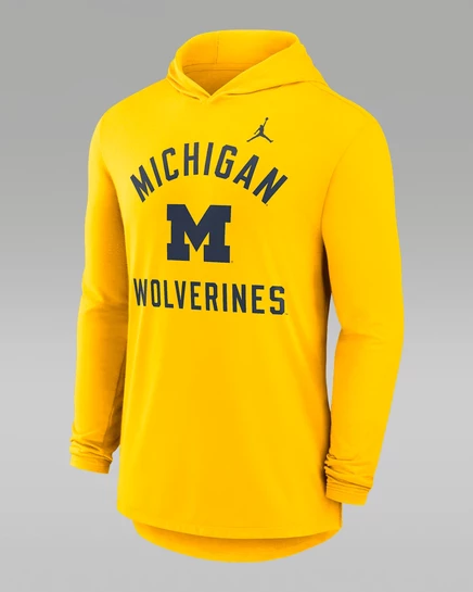 Мужская худи Jordan Michigan Campus Arch Dri-FIT, кукурузная
