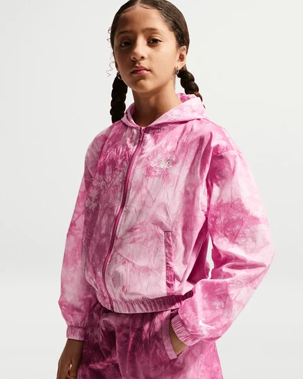 Ветровка для девочек Nike Club, бордовая/жемчужная