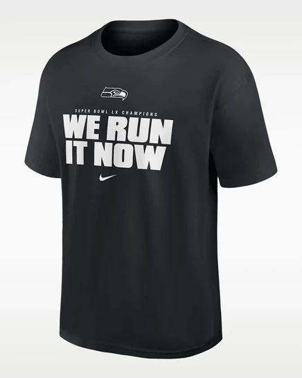 Мужская футболка Nike Seattle Seahawks Super Bowl LX, черная