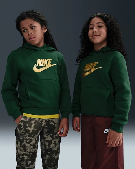 Мальчиковая худи Nike Sportswear Club Fleece, зеленая/золотая