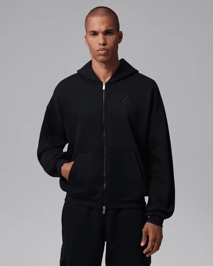 Мужское худи Jordan Brooklyn Oversized на молнии, черное