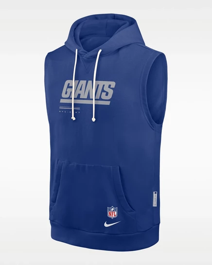 Мужская толстовка-пуловер без рукавов Nike Dri-FIT NFL от New York Giants Sideline с капюшоном royal