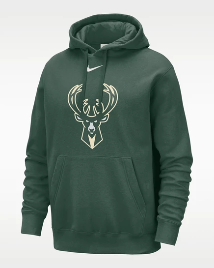 Мужское худи Nike Milwaukee Bucks Club, пихтовое/белое