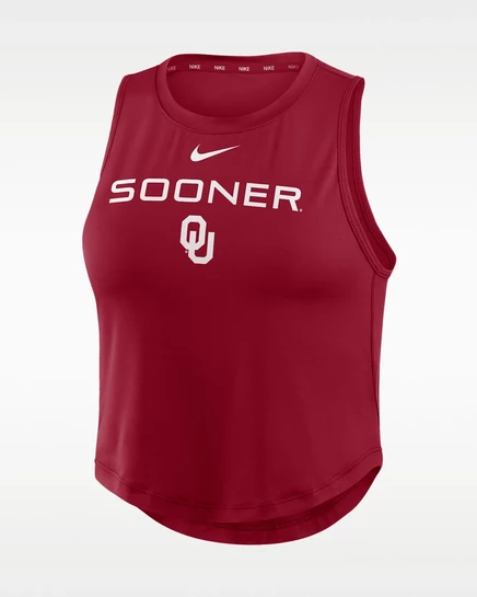 Женская укороченная майка Nike Oklahoma One, красная