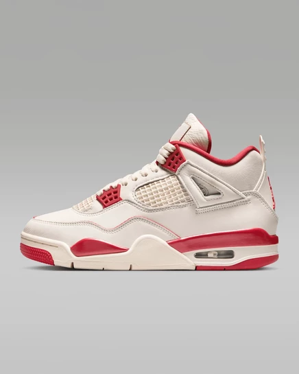 Детские кроссовки Jordan 4 Retro для малышей, слоновая кость/темно-красная