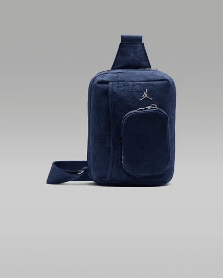 Мужская сумка через плечо Jordan Suede Monogram 3 л, темно-синяя