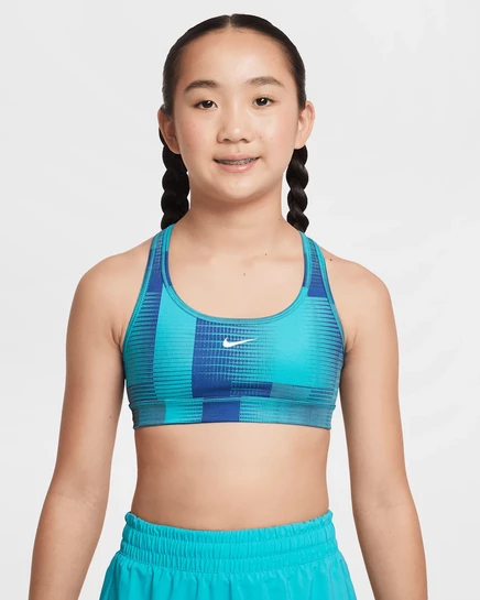 Топ Nike Pro для девочек, двусторонний, сине-зелено-белый