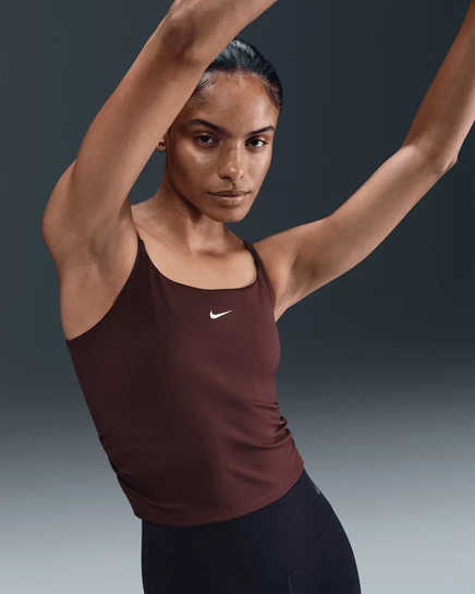 Женская майка Nike One Dri-FIT, бордовая/белая