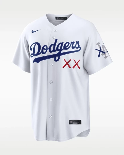 Мужская джерси Nike Dodgers x KAWS, белая