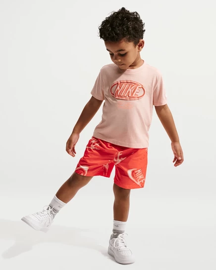 Детский комплект Nike Sportswear Club, футболка и шорты, оранжевый