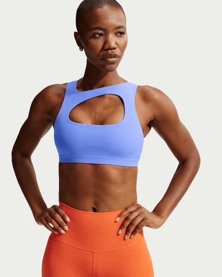 Женский бюстгальтер Nike Zenvy легкой поддержки, сапфировый/белый