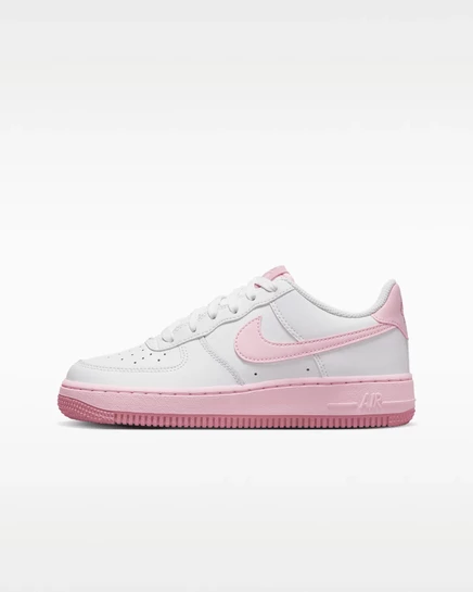 Детские кеды Nike Force 1, белые/розовые