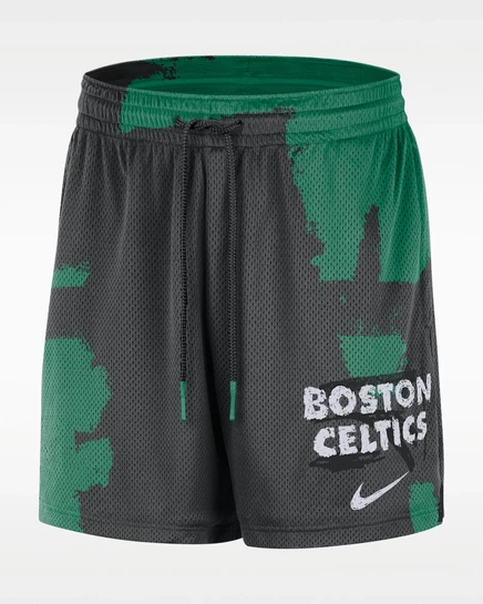 Мужские шорты Jordan Courtside NBA Dri-FIT сетчатые тренировочные, черно-зелёные