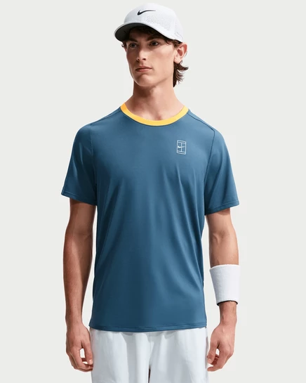 Мужская теннисная футболка NikeCourt Advantage, серая/оранжевая/белая