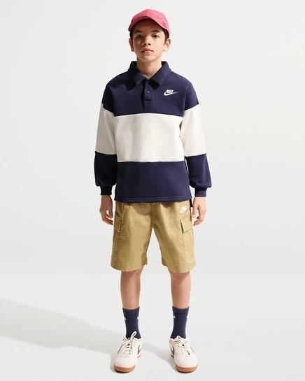 Детские карго-шорты Nike Sportswear Club, бежевые/белые