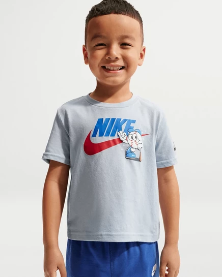 Детская футболка Nike Futura Baseball с принтом, серая