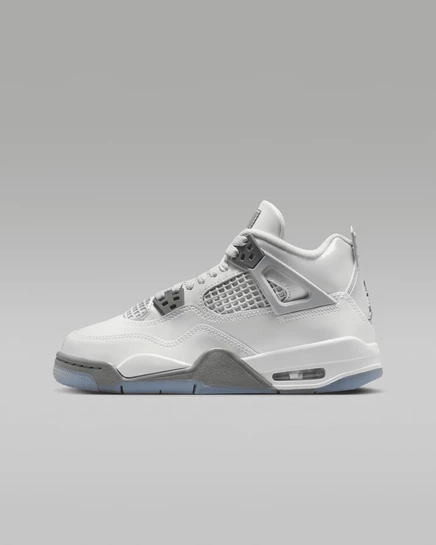 Детские кроссовки Jordan Air 4 Retro Blue Chill, бело-голубые
