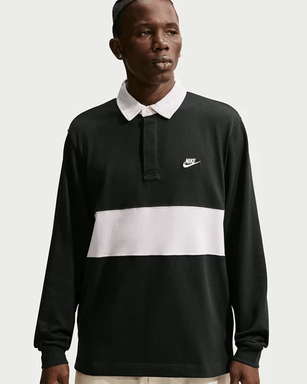 Мужская регбийка Nike Club с длинным рукавом, черная