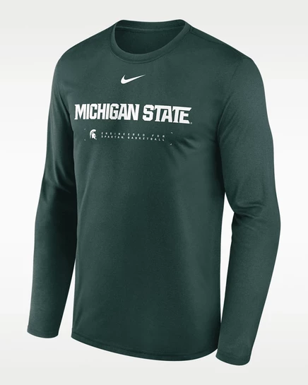 Мужской лонгслив Nike Michigan State Dri-FIT, зеленый
