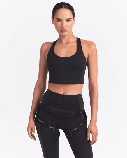 Женский бюстгальтер NikeSKIMS Matte Shine Mix с Т-спинкой, черно-серый