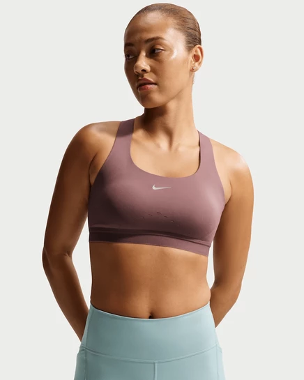Женский спортивный бюстгальтер Nike Swift высокой поддержки, tattoo/серебристый