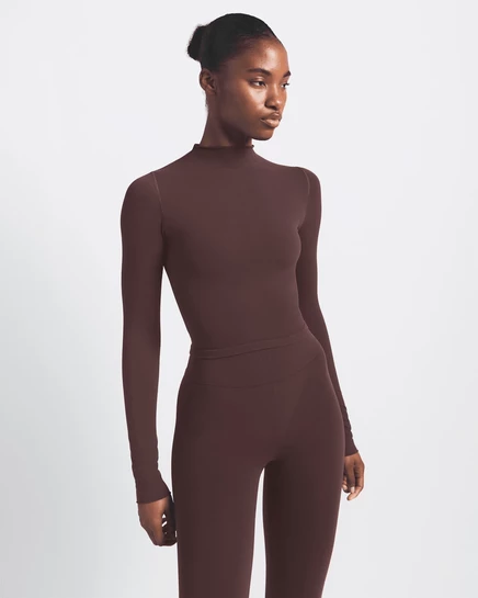 Женский кроп-топ NikeSKIMS Vintage Seamless с воротником-стойкой, оранжево-красный