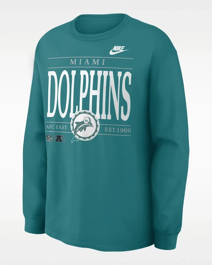 Мужской лонгслив Nike Dolphins Rewind Max90, голубой