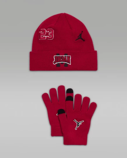 Детский набор Jordan Patch шапка и перчатки, красный