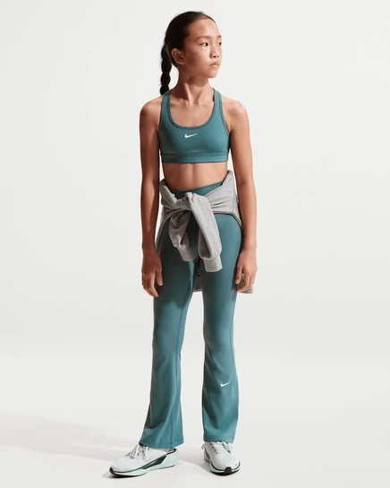 Девочковые леггинсы Nike One Dri-FIT, минерально-серые/белые