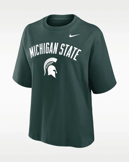 Женская футболка Nike Michigan State, зеленая