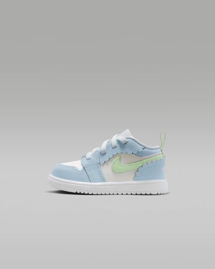 Детские кроссовки Jordan 1 Low Alt SE, голубой/молочный/белый/светло-зеленый