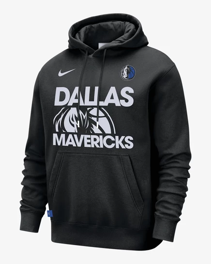Мужская худи Nike Dallas Mavericks Club, черно‑белая