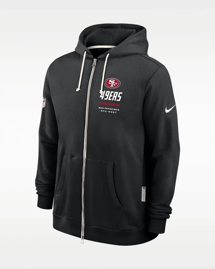 Мужское худи Nike San Francisco 49ers Sideline, черное