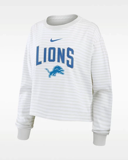 Женский лонгслив Nike Detroit Lions Primetime, бело-серый