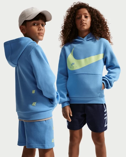 Унисекс худи Nike Sportswear Club, университетский синий/светло-лаймовый